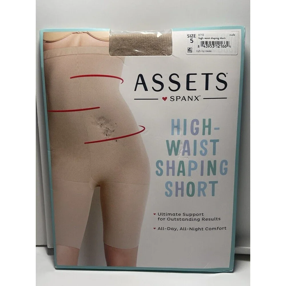 Assets By Spanx High Waist Shaper Short In Nude Sz 5 New